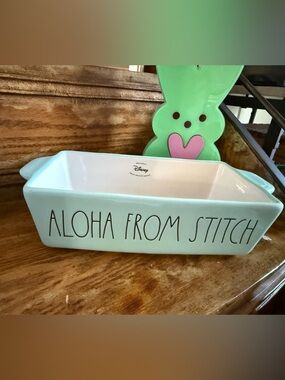 Stitch Pineapple Ceramic Tray - Blue Trim NWT